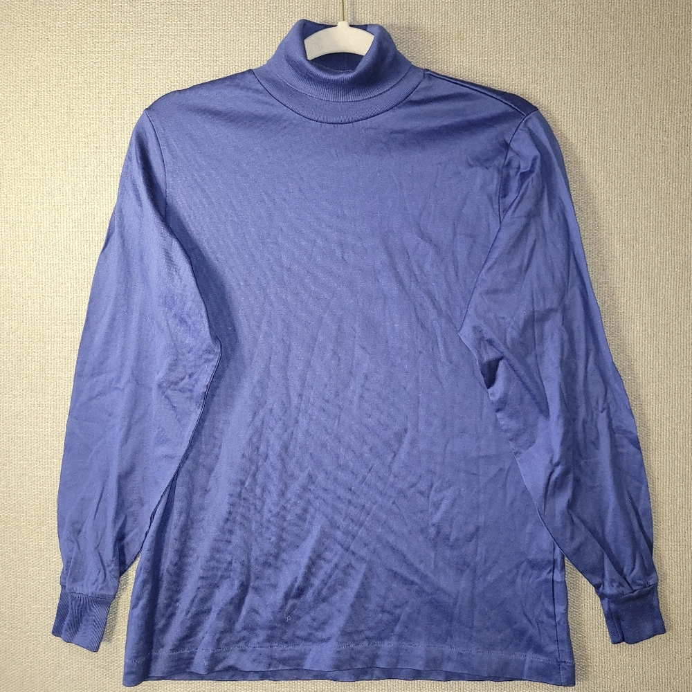 Vintage Lands' End Size Small Women's Blue Regular Turtleneck Top